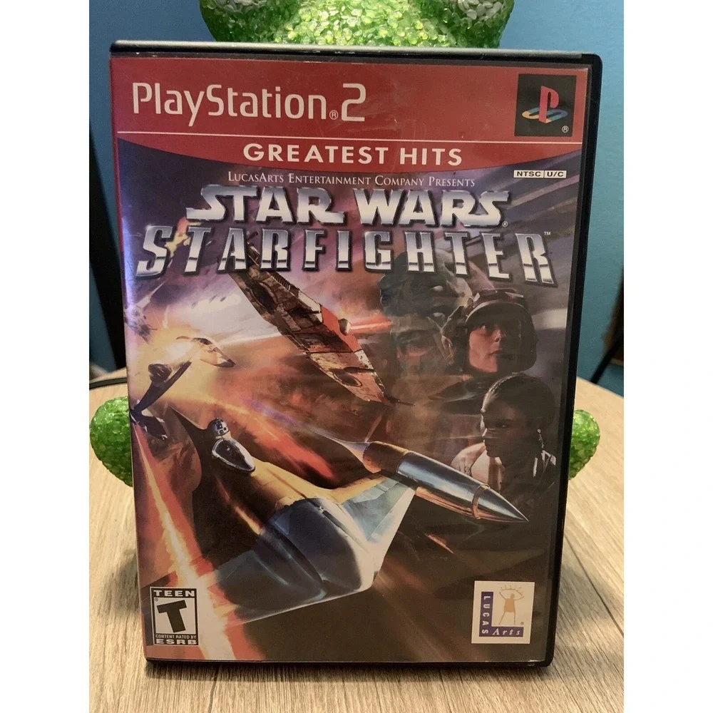 Play Station 2 Star Wars Starfighter PS2 Video Game R2d2 Darth Vader Tie Fighter
